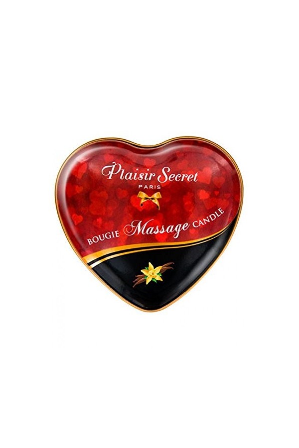 Plaisirs Secrets Mini Bougie de Massage à la Vanille Boîte Cœur 35 ml