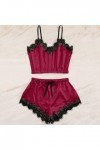 Luckywaqng Lingerie sexy sans manches en dentelle pour femme, Bordeaux, S