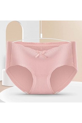 Slips pour Femme Taille Haute Culottes Stretch Pantalons Triangle Couleur Unie Shorts en Pur Coton et Soie Coquine Hot de Abs