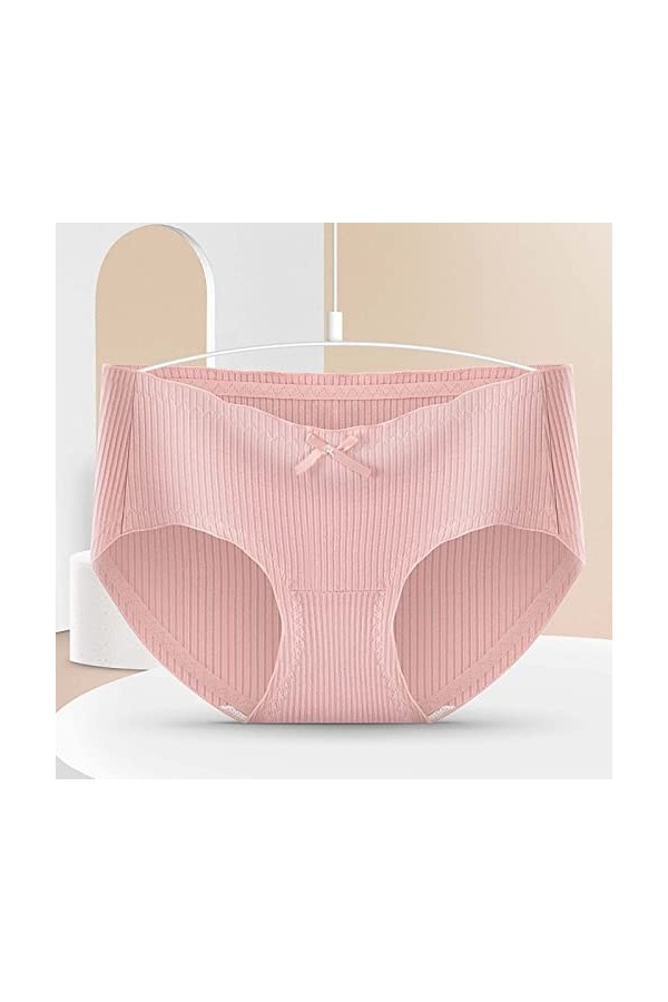 Slips pour Femme Taille Haute Culottes Stretch Pantalons Triangle Couleur Unie Shorts en Pur Coton et Soie Coquine Hot de Abs