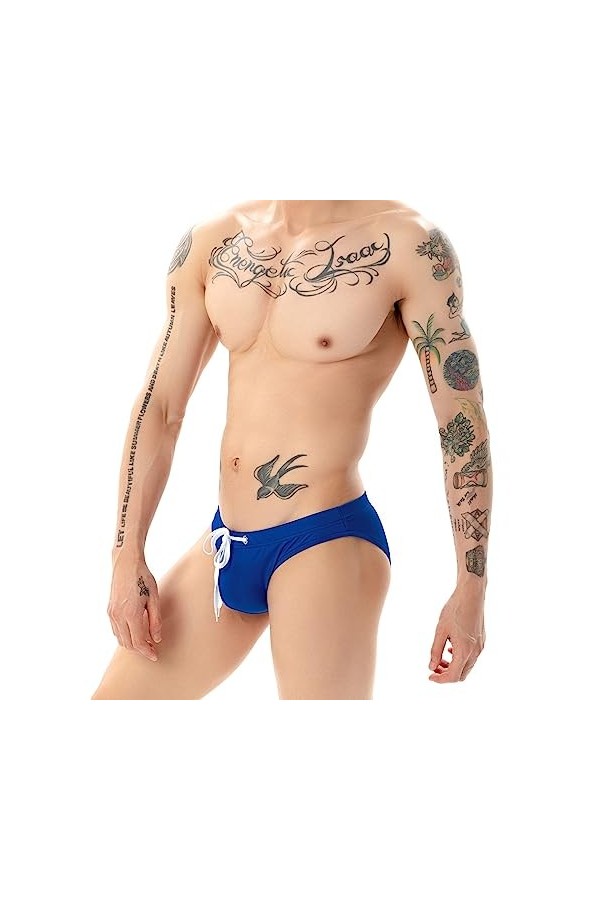 IQYU Sous-vêtements sexy pour homme - Culotte douce - En dentelle - Sexy - String sexy, Bu2, L