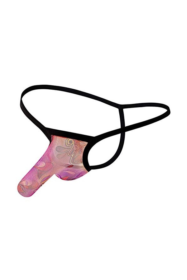 Homme Sexy Hot Dentelle Slips Slip érotique Ouverte Sexy Transparent Slip Confortable Tanga Thongs String sous-vêtements Bulg