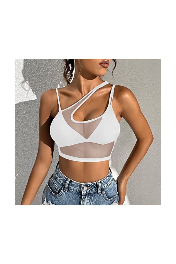 Lingerie Femme Sexy Ensemble Homme Sexy Hot y22k Hauts décontractés sans Manches pour Femmes Voir à Travers la Chemise Transp