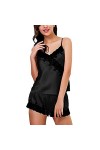 Chemise de nuit sexy en satin pour femme, pyjamas, pyjamas, pyjamas en satin pour pilules de bébé, pyjamas sexy pour femme, l