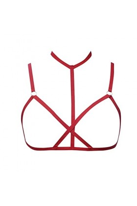 liaddkv Ensemble de lingerie sexy en dentelle pour femme, rouge, taille unique
