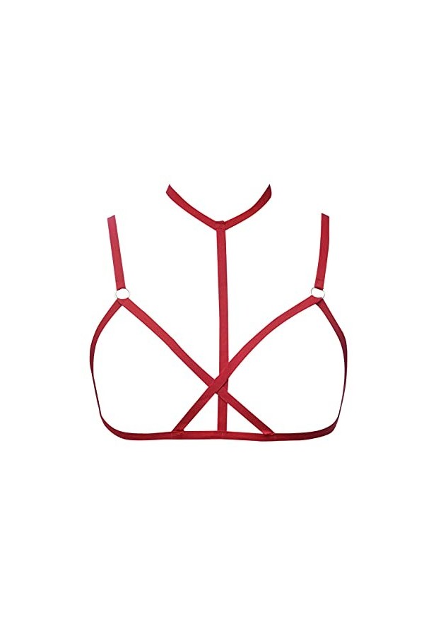 liaddkv Ensemble de lingerie sexy en dentelle pour femme, rouge, taille unique