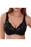 CUTeFiorino Ensemble de lingerie sexy soutien-gorge transparent ultra mince et respirant pour femme en toile, Noir , 105E