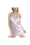 PANPANY Femmes Dentelle Sexy évider Fronde Jupe Lingerie Chemise de Nuit sous-vêtements Lingerie Violette Pink, XXXL 
