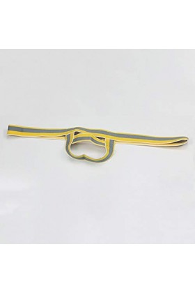 LOIJMK Lot de 6 slips sexy creux pour homme, jaune, M