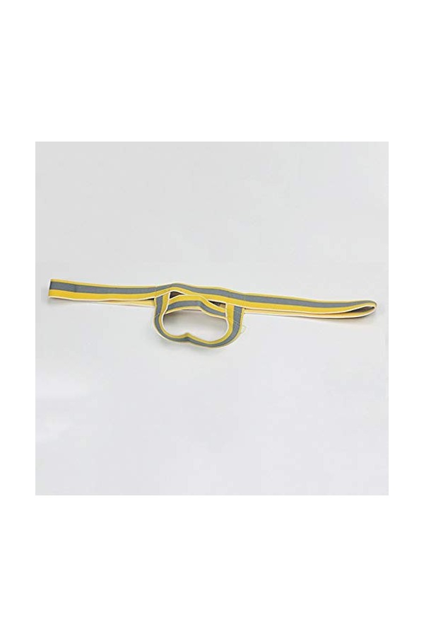 LOIJMK Lot de 6 slips sexy creux pour homme, jaune, M