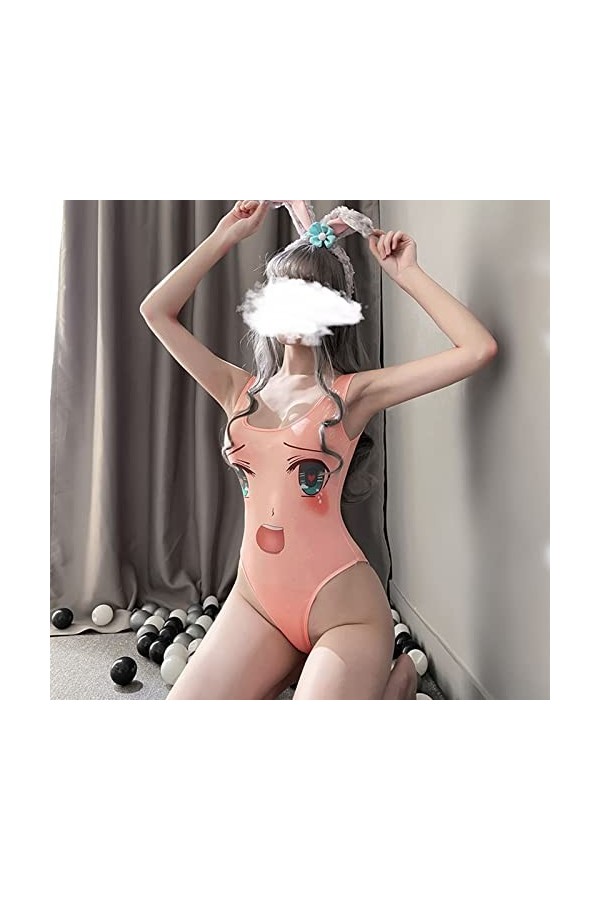 LDZYXY Femmes Sexy imprimé Lingerie Anime Body Sexy ombilical Body Lingerie