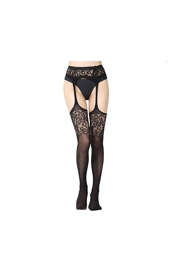 TDEOK Mini jupe sexy à bretelles Plus Taille Collants résille Collants en résille Lingerie Sexy Femme Grandes Tailles, a, tai