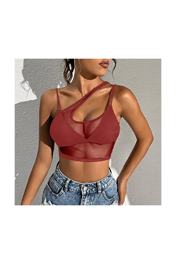 Lingerie Femme Sexy Ensemble Homme Sexy Hot y22k Hauts décontractés sans Manches pour Femmes Voir à Travers la Chemise Transp