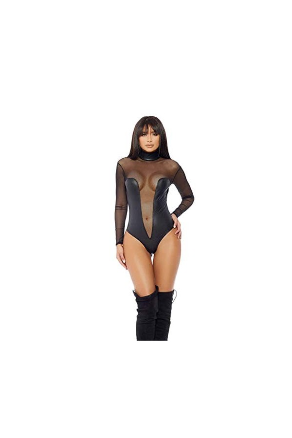 TDEOK Robes sexy sexy sexy pour femme - Combinaison longue - Lingerie artificielle élégante, Noir , taille unique