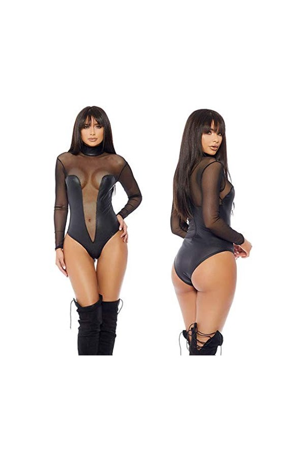TDEOK Robes sexy sexy sexy pour femme - Combinaison longue - Lingerie artificielle élégante, Noir , taille unique