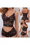 Feiboyy Kimono Lingerie Costume à Trois Points pour Femmes Ajustables Infringues intéressantes Poitrine enveloppe de Dentelle