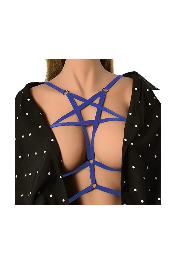 GilRu Sangle de Soutien-Gorge Sexy évidée étoile à Cinq Branches Harnais sous-vêtements Main chaîne de Robe de Corps élastiqu