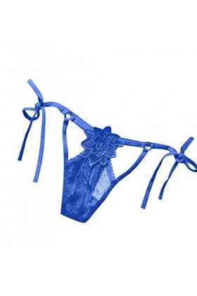 Générique Lingerie Sexy Femme Sweetter Strings Culottes Breakfast See-Through Sexy Lingerie Dentelle Femmes Entrejambe Blue,