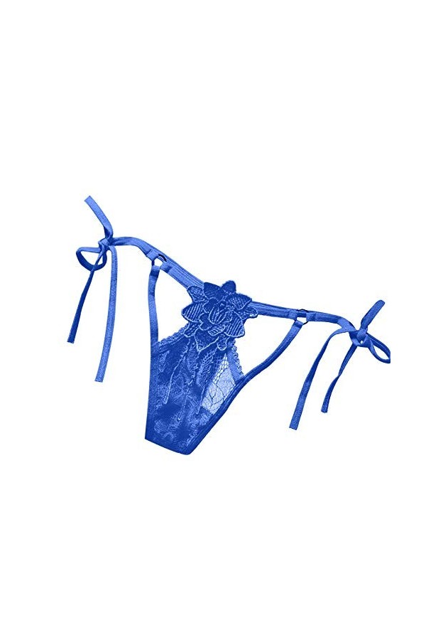Générique Lingerie Sexy Femme Sweetter Strings Culottes Breakfast See-Through Sexy Lingerie Dentelle Femmes Entrejambe Blue,