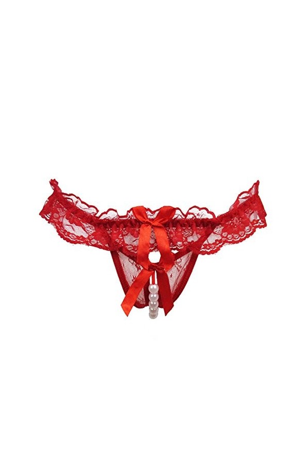 2023 New y*2*k Style Lingerie Entrejambe Perle Maille Ouverte RD Dentelle Sexy Massage Tentation Dame Pantalon String intimes