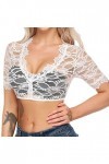 Bluelucon Élégant chemisier Dirndl pour femme - Corset - Bralette Crop Top sexy - Pour fête de la bière - Tenue sexy - Pour f