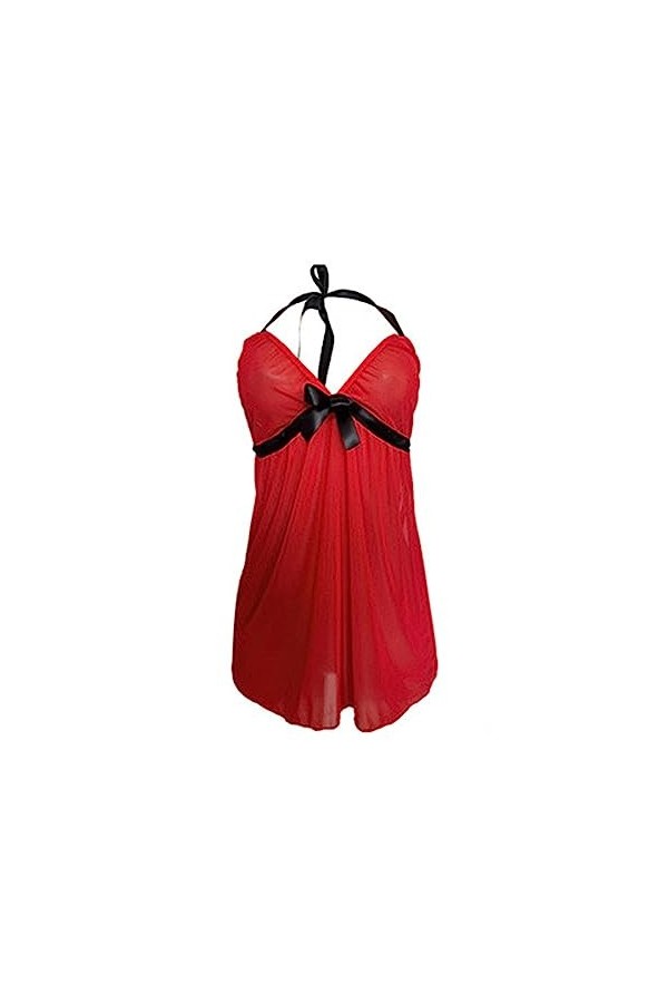 ZDJSWJ Pyjama de poupée en Dentelle pour Femmes Pyjama en Maille col V Set Pyjama Entièrement Nu Pyjama Pyjama sous - vêtemen