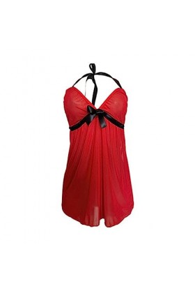 ZDJSWJ Pyjama de poupée en Dentelle pour Femmes Pyjama en Maille col V Set Pyjama Entièrement Nu Pyjama Pyjama sous - vêtemen