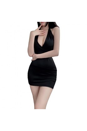 ZDJSWJ Femmes V-Neck Pyjama Lingerie Coton Tulle Pyjama Combinaison poupée Pyjama entièrement Nu Pyjama sous - vêtements Noi