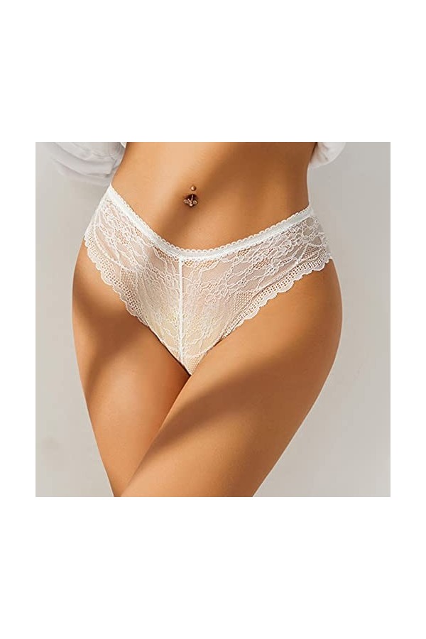 Culotte Sans Couture Femme Invisible Culotte En Dentelle Sexy Pour Femmes Couleur Unie Bord En Dentelle Ceinture CroiséE Culo