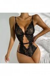 Générique Lingerie Ensembles Sexy Femme Coquine Creux Seduction Ouverte Simili Soutien-Gorge et Strings Seduction Adulte Club