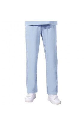 Pantalon de travail médical à enfiler - Multipoches - Unisexe - Avec taille élastique et poches arrière - Taille moyenne et é