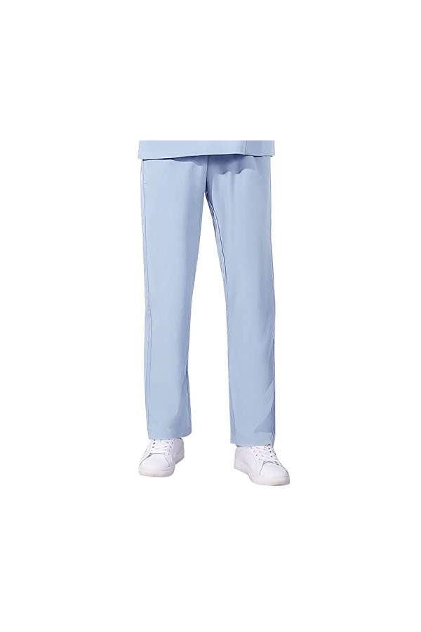 Pantalon de travail médical à enfiler - Multipoches - Unisexe - Avec taille élastique et poches arrière - Taille moyenne et é