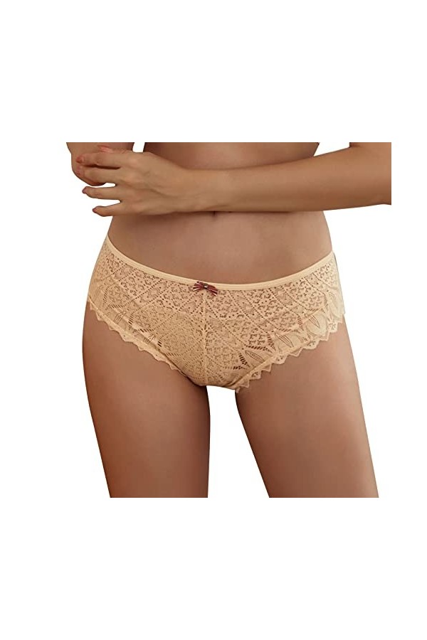 Junhasgood Lot de Bandeau Culottes pour Femmes Crochet Dentelle Dentelle jusquà Culotte Sexy Creux sous-vêtements Habit Sexy