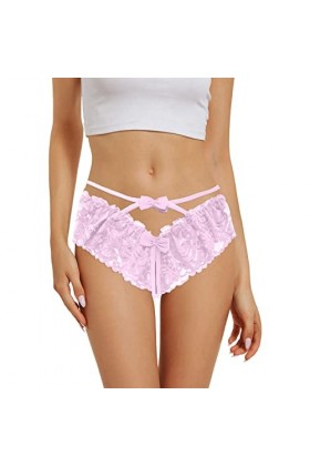 ADMAY 2023 New y/2/k Style Lingerie Culotte Ouverte Creuse Sexy pour Femme Culotte en Dentelle Culotte Triangle Mignonne Tail