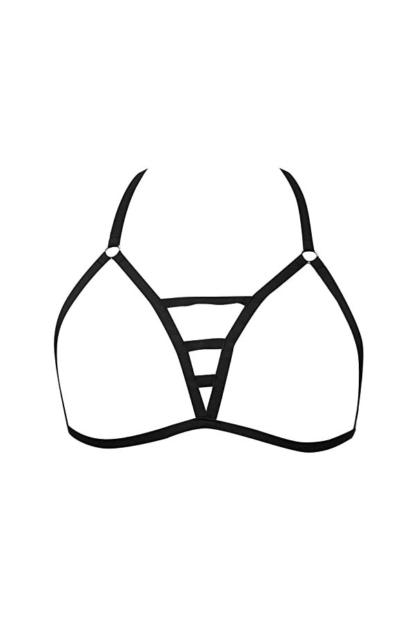 Lingerie Femme Sexy Ensemble Homme Sexy Hot y*2*k Femmes Sexy à Lacets Soutien-Gorge Noir découpe réglable Lingerie Soutien-G
