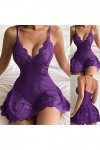 Mini Robe Lingerie Femme Tenue Sexy Lingerie et Vêtements Sexy Femme Dentelle Nuisette Bretelles Reglables Classe Dentelle In