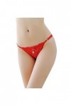 IKFIVQD Lingerie sexy transparente taille basse pour femme, Rouge, taille unique