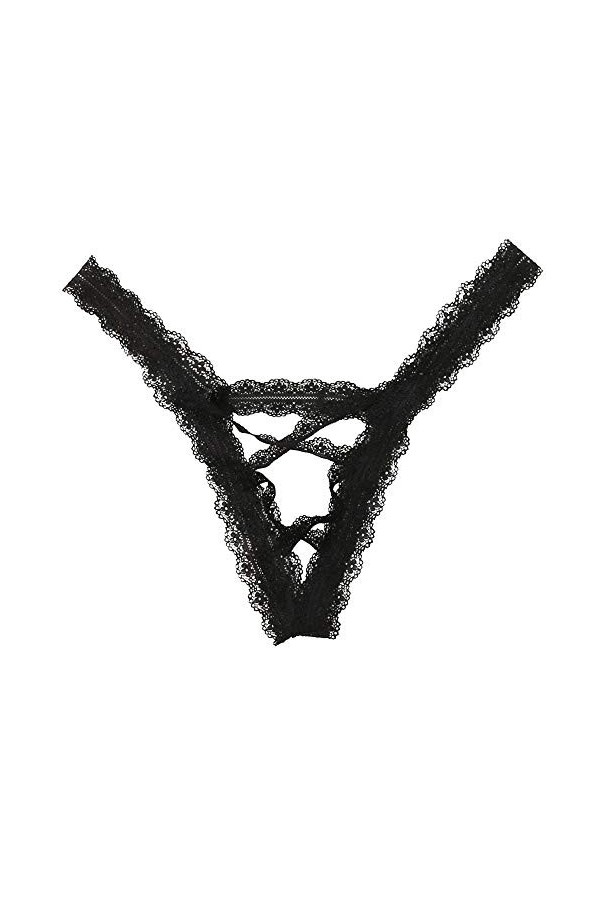 MKIUHNJ Lingerie sexy Femme Avec Collier Sexy Femmes Dentelle Fleurs Sous-vêtements Taille Basse Culotte G-string Sous-vêteme