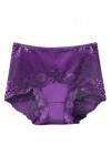 SexyFemmes Dentelle Transparente Culotte Grande Taille Coton Creux Respirant Qualité Soft Corsage Lingerie, lilas, XL