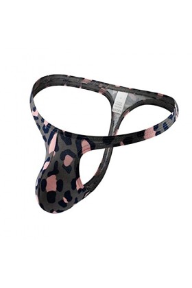 Sous-vêtements pour homme - Combinaison pour homme - Culotte sexy respirante - Motif léopard - Taille basse - Culotte amusant