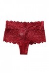Aoklidil Culotte Femme Respirant Femme Lingerie Sexy T Ouvert String Femme Dentelle Culotte Taille Basse, b-rouge, XXL