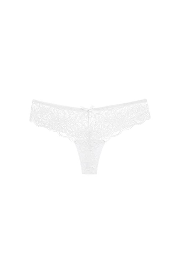 Strings Sexy pour Femmes Strings de Sport Sexy Culotte Respirante sans Couture Slip sans Complexe E1-White, S 