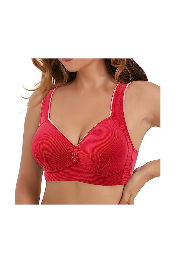 Soutien-gorge sexy en dentelle froncée pour femme - Soutien-gorge en dentelle - Gros seins - Soutien-gorge push-up fin - Main