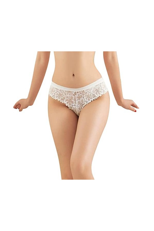 PANPANY Culottes pour Femme Femme Dentelle Slips Soutien-Gorge Multicolore String Taille Basse sous Vetements Culotte Confort