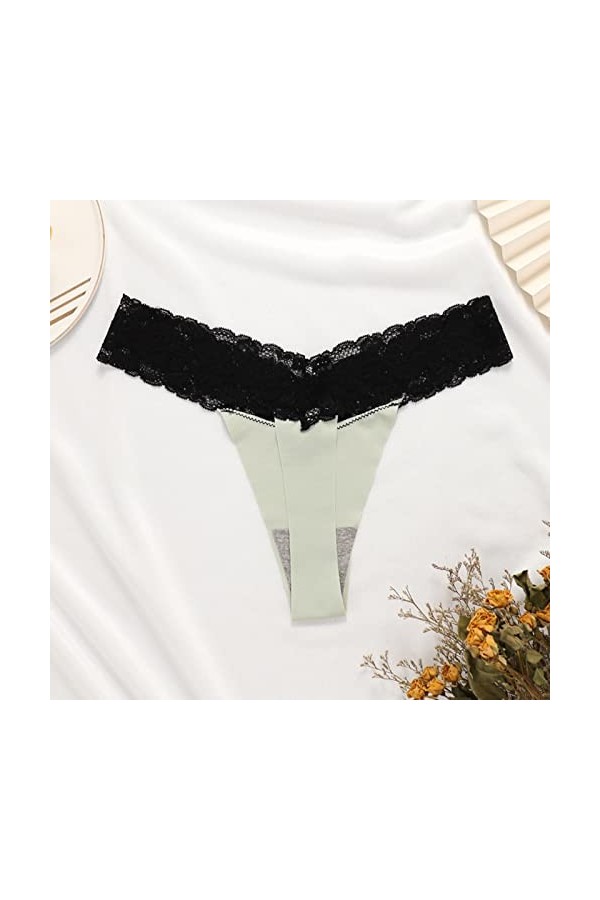 PANPANY Culottes pour Femme Tanga Dentelle sous Vetements Confortables Femme Soutien-Gorge Culotte Multicolore sans Couture M