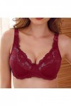 CUTeFiorino Ensemble de lingerie sexy soutien-gorge transparent ultra mince et respirant pour femme en toile, Bordeaux, 110E