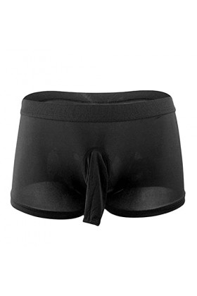 Boxer Homme Ice Silk Elephant Nose U Convexe Respirant sous-vêtements Doux sous-vêtements Sexy String String avec Pochette L