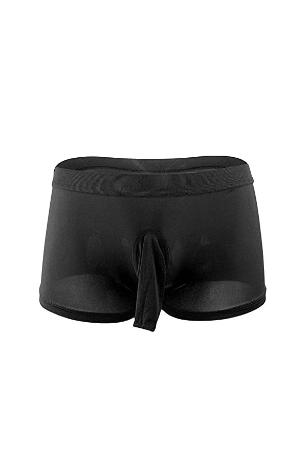 Boxer Homme Ice Silk Elephant Nose U Convexe Respirant sous-vêtements Doux sous-vêtements Sexy String String avec Pochette L