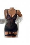 Femmes Garter Set Dentelle sous-vêtements Mini Teddy Body topback sous-vêtements Lacets poupées Ceinture sous-vêtements Pyjam