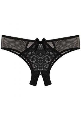 Générique sous-vêtements Bas Culottes Ouvertes Briefs Taille Sexy Slip Entrejambe Dentelle pour Femmes Combinaison Black, On